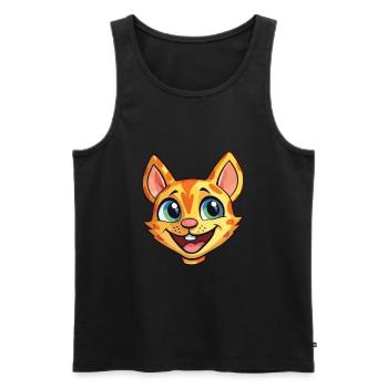 Ocicat Illustration Aquarelle De Dessin Animé Coloré - Débardeur bio Premium Homme - noir - Devant - Michal (187cm)