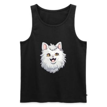 Laperm Katze Karikatur Aquarell Illustration - Männer Premium Bio Tank Top - Schwarz - Vorne - Michal (187cm)