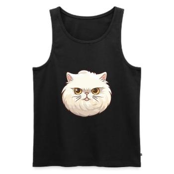 Colorpoint chat persan dessin animé aquarelle clipart - Débardeur bio Premium Homme - noir - Devant - Michal (187cm)