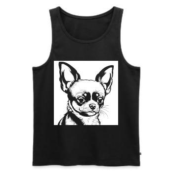 Lustiger Chihuahua mit Sonnenbrille Chihuahuas - Männer Premium Bio Tank Top - Schwarz - Vorne - Michal (187cm)