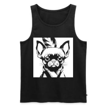 Drôle Chihuahua portant des lunettes de soleil Chihuahuas - Débardeur bio Premium Homme - noir - Devant - Michal (187cm)