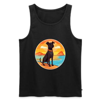 Patterdale Terrier Hund Rasse Cartoon Kawaii Hund - Männer Premium Bio Tank Top - Schwarz - Vorne - Michal (187cm)