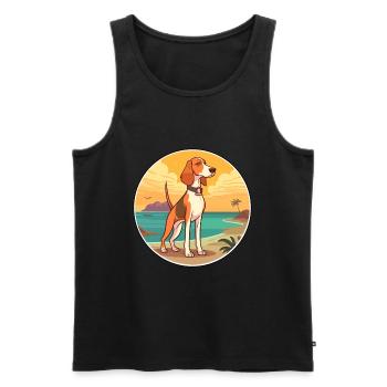Lévrier norvégien Dunker chien race Cartoon Kawaii - Débardeur bio Premium Homme - noir - Devant - Michal (187cm)