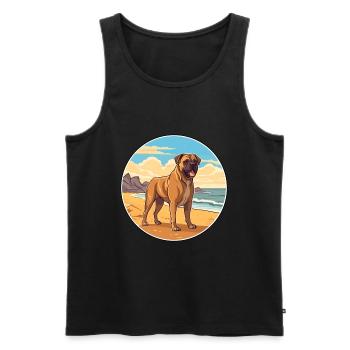 Perro de Presa Canario Hunderasse Cartoon Kawaii - Männer Premium Bio Tank Top - Schwarz - Vorne - AI Model Male 178 light (178cm)