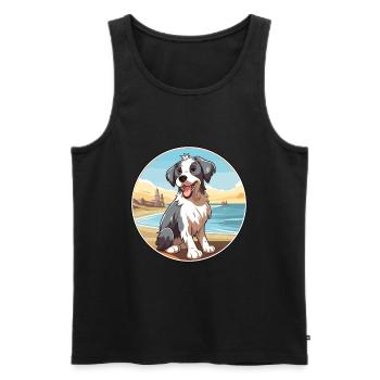 Chien de berger picard chien race Cartoon Kawaii Clipart - Débardeur bio Premium Homme - noir - Devant - Michal (187cm)
