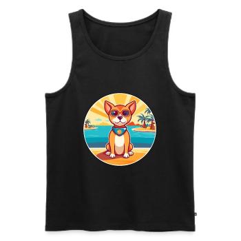 Perro de Presa Mallorquinische Hunderasse Cartoon Kawaii - Männer Premium Bio Tank Top - Schwarz - Vorne - AI Model Male 178 light (178cm)