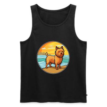 Norwich Terrier Hund Rasse Cartoon Kawaii Clipart - Männer Premium Bio Tank Top - Schwarz - Vorne - Michal (187cm)