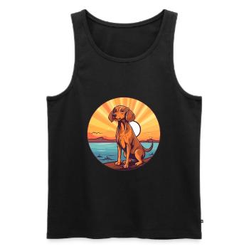 Chien de chasse polonais race Cartoon Kawaii Clipart - Débardeur bio Premium Homme - noir - Devant - Michal (187cm)