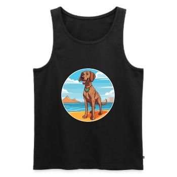 Plott Hund Rasse Cartoon Kawaii Clipart Hund - Männer Premium Bio Tank Top - Schwarz - Vorne - AI Model Male 178 light (178cm)