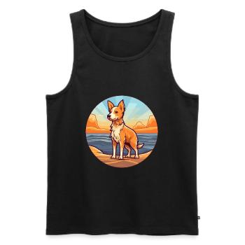 Portugiesischer Podengo Hund Rasse Cartoon Kawaii Hund - Männer Premium Bio Tank Top - Schwarz - Vorne - Michal (187cm)