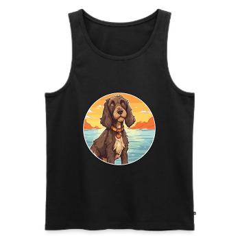Pudelpointer Hund Rasse Cartoon Kawaii Clipart Hund - Männer Premium Bio Tank Top - Schwarz - Vorne - AI Model Male 178 light (178cm)