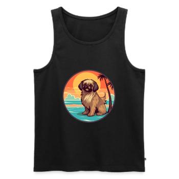 Pekingese Dog Breed Cartoon Kawaii Clipart Dog Pet - Men's Premium Organic Tank Top - black - Front - Michal (187cm)