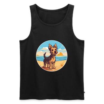 Ormskirk Terrier Hund Rasse Cartoon Kawaii Clipart - Männer Premium Bio Tank Top - Schwarz - Vorne - Michal (187cm)