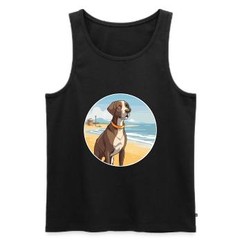 Pointer Dog Breed Cartoon Kawaii Clipart Dog Pet - Men's Premium Organic Tank Top - black - Front - AI Model Male 178 light (178cm)