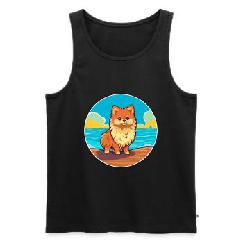 Pomeranian Spitz Hund Rasse Cartoon Kawaii Clipart - Männer Premium Bio Tank Top - Schwarz - Vorne - Michal (187cm)