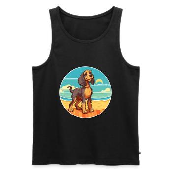 Phalene chien race dessin animé Kawaii Clipart chien animal de compagnie - Débardeur bio Premium Homme - noir - Devant - Michal (187cm)