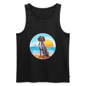 Portuguese Pointer Dog Breed Cartoon Kawaii Dog - Men's Premium Organic Tank Top - black - Front - AI Model Male 178 light (178cm)