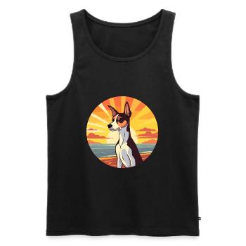 Rat Terrier chien race Cartoon Kawaii Clipart chien - Débardeur bio Premium Homme - noir - Devant - Michal (187cm)