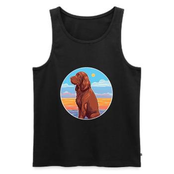 Sussex Spaniel Dog Breed Cartoon Kawaii Clipart - Men's Premium Organic Tank Top - black - Front - Michal (187cm)