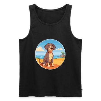 Tosa Hund Rasse Cartoon Kawaii Clipart Aquarell - Männer Premium Bio Tank Top - Schwarz - Vorne - Michal (187cm)
