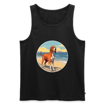 Russischer Jagdhund Rasse Cartoon Kawaii Clipart Hund - Männer Premium Bio Tank Top - Schwarz - Vorne - Michal (187cm)