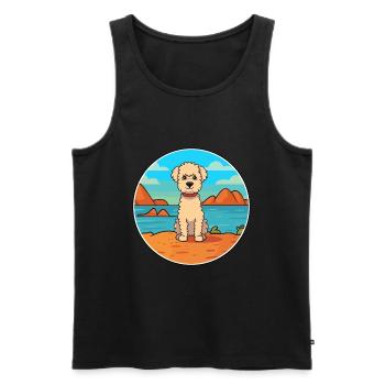 Pumi Hund Rasse Cartoon Kawaii Clipart Aquarell - Männer Premium Bio Tank Top - Schwarz - Vorne - Michal (187cm)