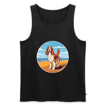 Welsh Springer Épagneul chien race Cartoon Kawaii - Débardeur bio Premium Homme - noir - Devant - Michal (187cm)