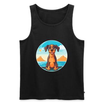 Ratonero Murciano chien race Cartoon Kawaii Clipart - Débardeur bio Premium Homme - noir - Devant - Michal (187cm)