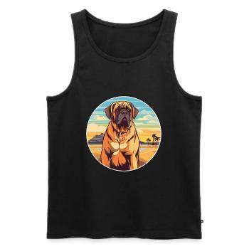 Transmontano Mastiff Race Chien Cartoon Kawaii Chien - Débardeur bio Premium Homme - noir - Devant - Michal (187cm)