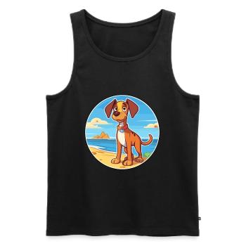 Ratonero Valenciano Race de chien Cartoon Kawaii Dog - Débardeur bio Premium Homme - noir - Devant - Michal (187cm)
