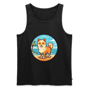spielzeug deutsch spitz hund rasse cartoon kawaii clipart - Männer Premium Bio Tank Top - Schwarz - Vorne - Michal (187cm)
