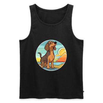 Westphalien Dachsbracke race de chien dessin animé Kawaii - Débardeur bio Premium Homme - noir - Devant - Michal (187cm)