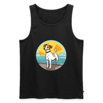 Tenterfield Terrier Hund Rasse Cartoon Kawaii Hund - Männer Premium Bio Tank Top - Schwarz - Vorne - Michal (187cm)