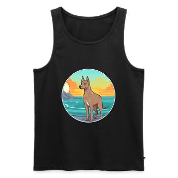 thailändisch ridgeback hunderasse cartoon kawaii clipart - Männer Premium Bio Tank Top - Schwarz - Vorne - AI Model Male 178 light (178cm)