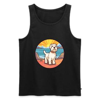 Sealyham Terrier Dog Breed Cartoon Kawaii Clipart - Men's Premium Organic Tank Top - black - Front - Michal (187cm)