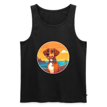 Sapsali Dog Breed Cartoon Kawaii Clipart Dog Pet - Men's Premium Organic Tank Top - black - Front - Michal (187cm)