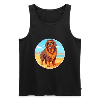 Tibetischer Mastiff Hund Rasse Cartoon Kawaii Clipart - Männer Premium Bio Tank Top - Schwarz - Vorne - Michal (187cm)