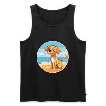 Sabueso Español Hund Rasse Cartoon Kawaii Clipart - Männer Premium Bio Tank Top - Schwarz - Vorne - AI Model Male 178 light (178cm)