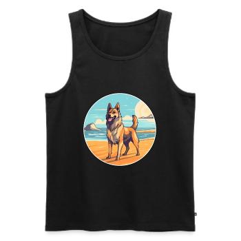 Schäferhund Rasse Cartoon Kawaii Clipart - Männer Premium Bio Tank Top - Schwarz - Vorne - Michal (187cm)
