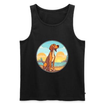 Smaland chien chien race dessin animé Kawaii Clipart chien - Débardeur bio Premium Homme - noir - Devant - AI Model Male 178 light (178cm)