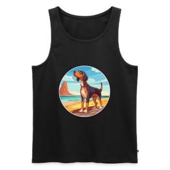 Serbe tricolore chien chien race dessin animé Kawaii - Débardeur bio Premium Homme - noir - Devant - Michal (187cm)