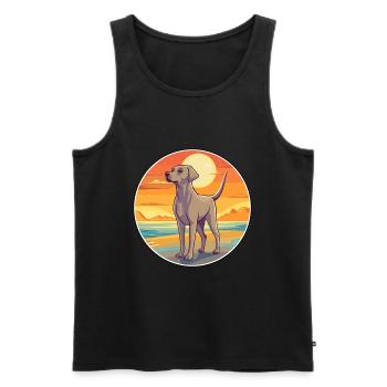 Sloughi Dog Breed Cartoon Kawaii Clipart Dog Pet - Men's Premium Organic Tank Top - black - Front - Michal (187cm)