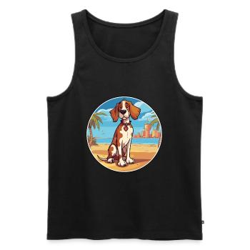 Slovensky Cuvac chien race Cartoon Kawaii Clipart - Débardeur bio Premium Homme - noir - Devant - Michal (187cm)
