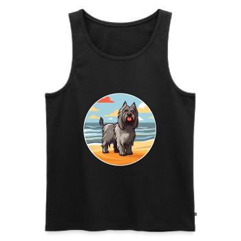 Skye Terrier Dog Breed Cartoon Kawaii Clipart Dog - Men's Premium Organic Tank Top - black - Front - Michal (187cm)