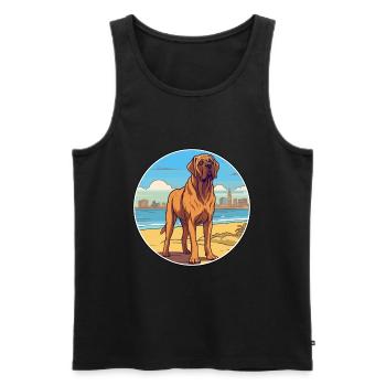 Spanish Mastiff Dog Breed Cartoon Kawaii Clipart - Men's Premium Organic Tank Top - black - Front - Michal (187cm)