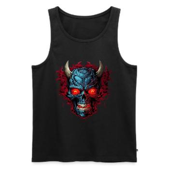 Abstrait Diable Satan Squelette Démons - Débardeur bio Premium Homme - noir - Devant - AI Model Male 178 light (178cm)