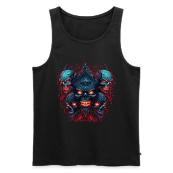 Abstrait Diable Satan Squelette Démons - Débardeur bio Premium Homme - noir - Devant - AI Model Male 178 light (178cm)