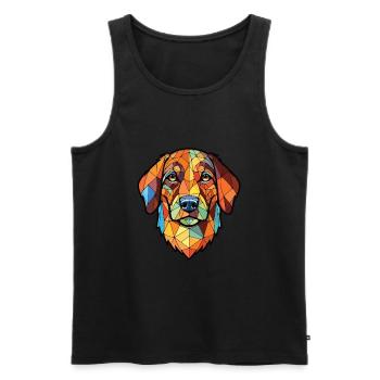 Cimarron Uruguayo Dog Breed Colorful Watercolor - Men's Premium Organic Tank Top - black - Front - Michal (187cm)