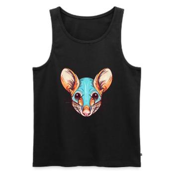 Elephant Shrew Colorful Watercolor Cartoon Kawaii - Men's Premium Organic Tank Top - black - Front - AI Model Male 178 light (178cm)