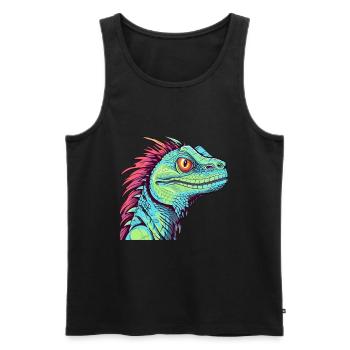 Basilisk Buntes Aquarell Cartoon Kawaii Tier - Männer Premium Bio Tank Top - Schwarz - Vorne - AI Model Male 178 light (178cm)